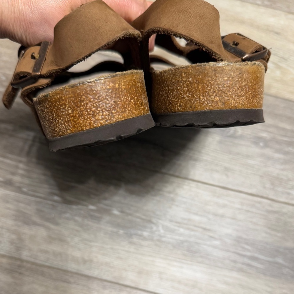 Birkenstock Brown Suede Double Buckle Sandals - Picture 3 of 10